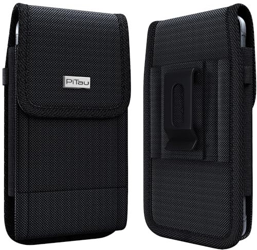 Lifeproof BOMEA Rugged Holster Designed for iPhone SE (2020), iPhone 8,7,6S,6 – Heavy Duty Nylon Cell Phone Belt Clip Case Pouch Holder Compatible with iPhone Otterbox Case/ Case/Battery Case on Black
