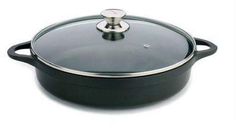 Valira Black Topf mit Deckel, niedrig, Schwarz 24 cm