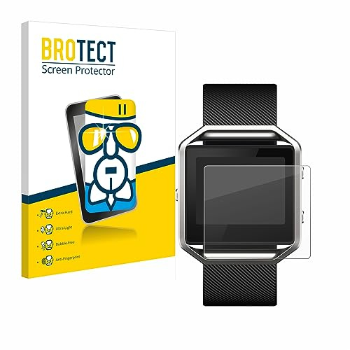 BROTECT Schutzglas für Fitbit Blaze | Transparenter Displayschutz Made in Germany Schutzfolie Panzer Folie Glas 9H Anti-Fingerprint Einfache Montage Clear