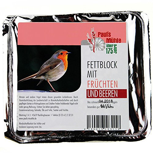 Paul's Mühle Fettblock mit Früchten und Beeren (Vogelbuffet) 12 x 300 g
