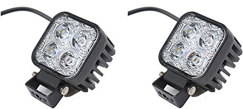 Greenmigo 2x 12W LED Scheinwerfer Offroad Lampe Flood Arbeitsscheinwerfer 12V 24V Zusatzscheinwerfer Rückfahrscheinwerfer für Traktor Bagger SUV Wasserdicht IP67