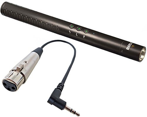Rode NTG-4+ Plus Microphone directionnel + Keepdrum MC-025XJ Câble microphone XLR3F 3,5 mm Prise TRS pour appareil photo