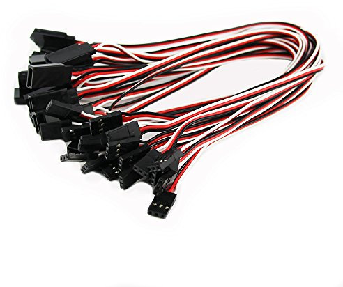 OliYin 20pcs 11.81inch 30cm 300mm RC Servo Extension Cord Cable Wiring Lead for RC Car Helicopter