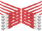 0,25 m - rouge - 10 pièces CAT.7 Gigabit Ethernet LAN ruban ruban (RJ45) câble réseau câble brut (10Gbit/s) câble d'installation plat mince compatible avec Cat.5 - Cat.5e - Cat.6