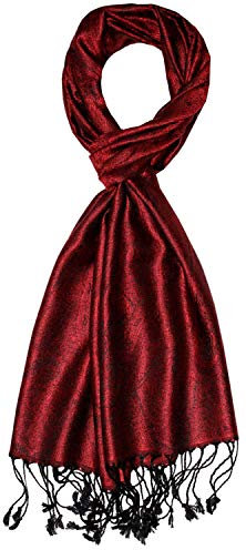 Lorenzo Cana Seidenschal für Männer, Schal aus 100% Seide, gewebter Herrenschal elegant Paisley Muster Rot Ton in Ton 784091177