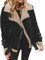 FNKDOR Women Long Sleeve Faux Fur Fleece Coat Outwear Ladies Lapel Biker Motor Aviator Jacket Coat