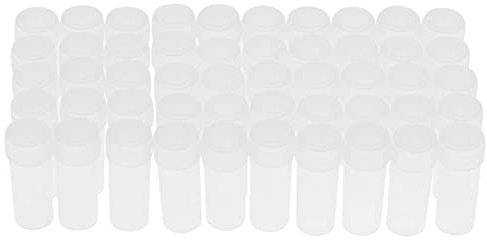50 Stück Mini Plastik Reagenzgläser, 5ml Teströhrchen Kunststoff Probenflaschen Kleiner Vorratsbehälter