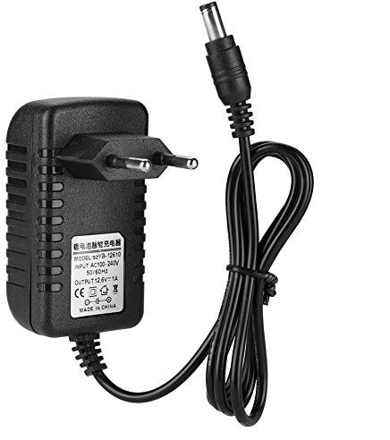 Cargador Universal de batería de Litio, Adaptador de Cargador de Corriente alterna de Pared de 12.6V/1A para batería de Litio, Entrada de 100-240V(UE)