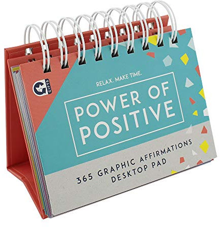 Ginger Fox Relax Make Time 365 Days of Positive Affirmations Desk Pad | Inspirational Quotes for Optimistic Thinking & Self-Empowerment | Bright, Happy Colours to Enhance Any Workspace