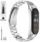 GeeRic Cinturino Compatibile per Xiaomi Mi Band 6/5, Bracciale Moda in Acciaio Inox Cinturino Sostituzione in Metallo,Tre Fibbia Cinturino di Ricambio Compatibile con Mi Band 5/Mi Band 6 Argento