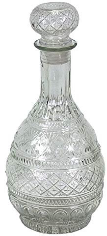 FLACON 27cm Karaffe Glas klar mit Stopfen edel elegant Weinkaraffe Whiskykaraffe Vintage Nostalgie Glaskaraffe Vase