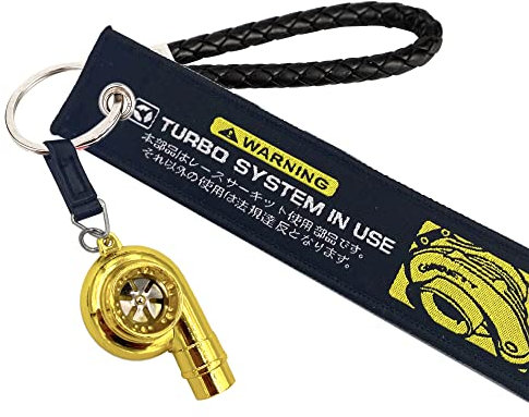 Rilo Kaoer Nos Schlüsselanhänger,JDM Schlüsselbund,Turbo Keychan,Autoteile Metall Schlüsselanhänger Mit JDM Tag keychain,Für JDM Keychain, Jdm-Turbo-Gold, Medium