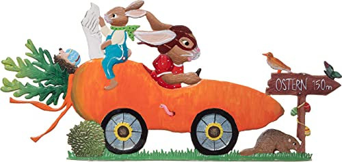 ETC Wilhelm Schweizer Figur aus Zinnlegierung Hase fährt Möhre Jahreshase 2022