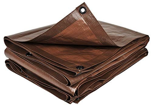 TERRE JARDIN Bâche à bûches Nature 140 g/m2-2 x 8 - Marron