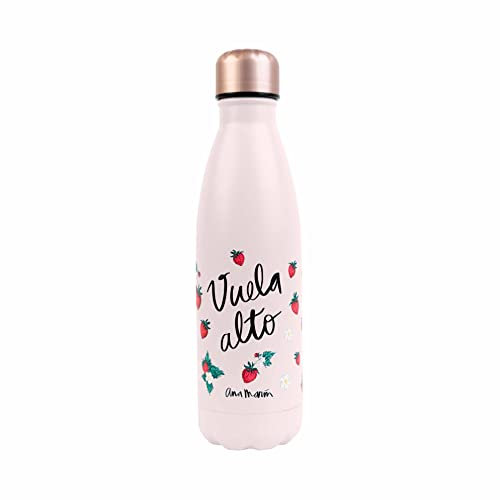 Grupo Erik Botella de Agua Ana Marín - Acero Inoxidable 500ml para Niños Colegio - Térmica Frío/Calor - Aislamiento Doble Pared - Niña