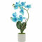 Künstliche Orchidee Seide Phalaenopsis Blumen Künstliche Orchideen mit Keramiktopf 49.5 cm Dekor für Tischaufsätze, Innenbereich, Hochzeit, Zuhause, Hotel, Hofdekoration (Blauer Türkis Farbverlauf)
