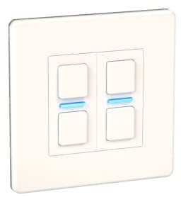 Lightwave LP22WHMK2 Smart Dimmer with Energy Monitoring, 2 Gang, White Metal - Works with Alexa, Google Assistant, HomeKit. iOS & Android Compatible