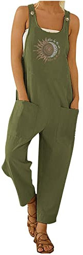 riou Mono Mujer Verano 2024 Talla Grande Casual Ajustable Correa Monos Rompers Flojo Retro Harem Mamelucos Casuales Traje de Clubwear para Mujeres Pierna Suelta Mamelucos