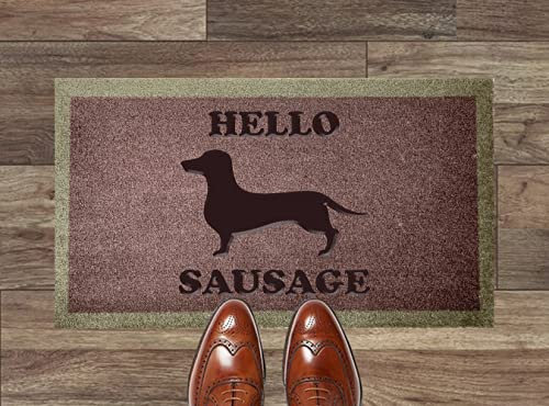 Artisan Kiss Toast Nylon Door Floor Mat Anti Slip Backing 70x40cm Gifts Presents Wedding Novelty (70 x 40 cm, Hello Sausage)