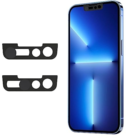 Lot de 2 coques pour webcam, iPhone 13, iPhone 13 Mini, iPhone 13 Pro, iPhone 13 Pro Max, protège la confidentialité et la sécurité, n'affecte pas la reconnaissance faciale, noir