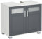 kleankin Mueble para Debajo del Lavabo Armario Bajo Lavabo con 2 Puertas de Vidrio Templado y Estante Ajustable 69x35x59 cm Blanco y Gris