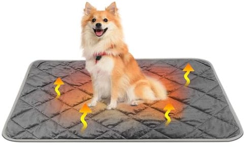 Self Heating Dog Bed Pet Mat, Thermal Pet Pad Dog Cat Blanket No Electric Ultra Warm, Safe Self Heated Machine Washable Reusable Soft Mat Pet Blanket Cushion - 40x50cm