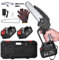 Mini Chainsaw, 6 Inch Portable Electric Cordless Chainsaw with 2 Large Capacity 4000mAh Battery & 2 Chains, Wood/Tree Saw for Tree Branches, Courtyard, Household & Garden