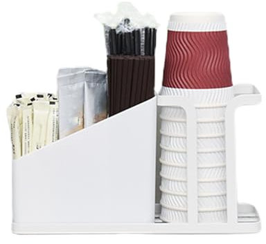 mumisuto Organizzatore Porta Bicchieri, Porta Bustine Zucchero Verticale, Multiscomparto Organizzatore per Caffetteria, per Bicchieri Cannucce Tovaglioli Posate Zucchero, 25,5×9,5×14 cm