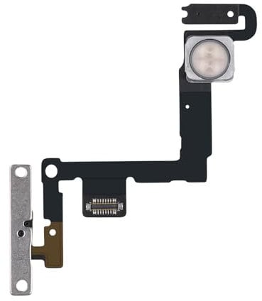 Risidamoy Power Button Flash Light Flex Cable Replacement for iPhone 11 Fix On/Off Control Microphone Flashlight Switch with Pre-Installed Assembly Mic Metal Bracket Holder