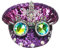 F Fityle Gothic-Hut, Partyhut, Glitzer-Pailletten-Kopfbedeckung, Strass-Brauthut für Karneval, Verkleidung, Bühnenshow, Braut, Hochzeit, Geburtstag, lila