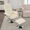 DEKKETO Relaxsessel Mit Hocker, Stressless Fernsehsessel Mit Liegefunktion, 360° Drehsessel FüR Wohnzimmer, Relaxsessel Drehbar Modern Mit Seitentasche, Tv Sessel Aus Kunstleder, Beige