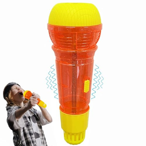 IHLOOTD Echo Mikrofon Kinder Spielzeug Microphone mit Echo Effekt 9.5 x 3.5 Zoll Kindermikrofon für Kinder ab 2 3 4 Jahre (Orange)