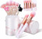 Glamour Gaze Lot de 16 pinceaux de maquillage synthétiques effet marbre rose