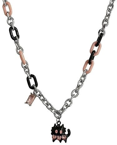 KINSPON Women's Necklace Black Cat Pendant Necklace Sweet Neck Chain Korean Spliced Collar Chain Fashion Jewelry Accessory for Women