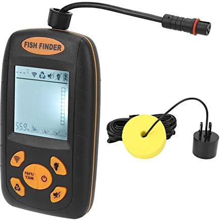 Fischfinder, Tragbarer Fisch-Tiefenmesser mit LCD-Display, Tragbarer Sonar-Fischfinder für Kajak-Bootssee
