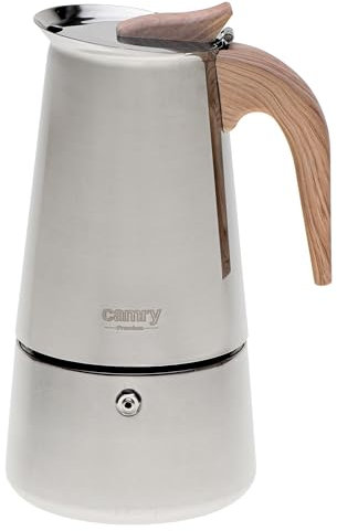 CAMRY Cafetera de inducción para café aromático, inducción de alta calidad, de acero inoxidable, para todo tipo de fuegos, 450 ml para 7-8 tazas