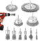 10 PCS Wire Brush for Drill, Wire Wheel for Drill - 1/4 inch Shank, High Carbon Steel Drill Wire Brush Attachment Set, Ideal for Cleaning Rust, wood, Removing Paint and Polishing