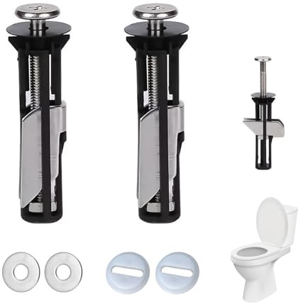 Universal Toilet Seat Bolts and Screws, Toilet Seat Fittings, Heavy Duty Toilet Seat Fastener Bolt Kit, Quick Release Top Hinge Fixings, Easy to Install Toilet Seat Replacement Parts
