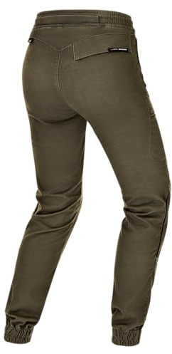 SHIMA Joggsy Motorrad Hose Damen mit Protektoren AirForce Knieprotektoren Motorradhose Kurzgrößen Hosen für Frau Protektorenhose Textilhose Urban Stretch Lang (Frauen, Khaki, 26)