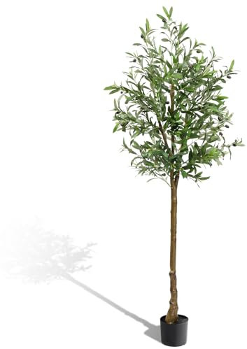 LEADZM Olivier Artificiel 180cm en Pot Fausse Plante Verte Décoration pour Chambre, Salon, Balcon, Cour Jardin (180cm)