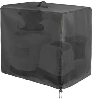 Poolpumpe Abdeckung, wasserdichte Sandfilteranlage Pool Sandfilter Pumpen Für Filteranlage Selbstsaugende Im Außenbereich, UV-Beständig Wasserdicht Mit Verstellbarem Kordelzug Und Reißverschluss