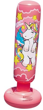 Inflatable Boxing Bag Toy Pink PVC Column for Boys and Girls Exercise Decor | Bounce Back Design, Suitable for Kick-boxing Workouts, Leisure Play for Teens and Children, Fitness Use