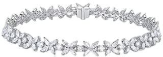 KnSam 18 Karat Weißgold Armbänder Frauen, 4.1ct Labor Erstellt Diamant Damen Armbänder Blumen Marquiseschliff Weiß, Echter Schmuck Armreifen 18K Gold, 17CM