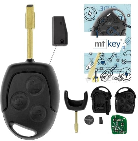 MT-KEY Funk Schlüssel FO21 ID63 434MHZ Autoschlüssel kompatibel mit Ford Fiesta V 03-08 Fusion I -10 Transit VI Tourneo Connect I 09-13 433,05MHz