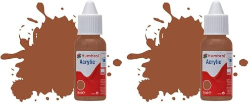 Humbrol Acrylic Paint No 70 Brick Red Matt dropper bottle, DB0070, 14ml (Pack of 2)