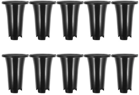 CORHAD 10pcs Black Thickened Pp Gardening Nursery Pots for Plants and Succulents, Large round Seedling Containers Suitable for Home and Garden Use