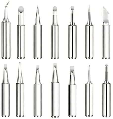 14 Psc Soldering Iron Tips,Universal Metal Soldering Iron Tip,Replacement SolderingTips,General-Purpose for TENMA, ATTEN,Quick,Aoyue,Welding Equipment,Stations Accessories (900M Series)