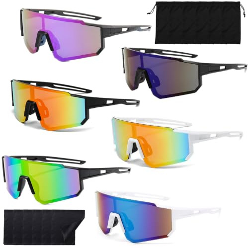 HUIKUANGEU Sportbrille,Fahrradbrille,Sport Sonnenbrille,Radbrille | Sonnenbrille für Jugendliche,Laufbrille,Sonnenbrille Sport,für MTB Rennrad Radfahren Biking Laufen Outdooraktivitäten