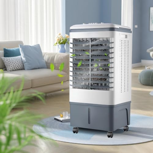 Climatiseur Mobile Sans Évacuation 20L, Rafraîchisseur d'Air Évaporatif Mécanique, 2 Glacières, Grande Capacité, Simple
