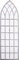 Fallen Fruits WD28 X-Large Church Window Mirror, Silver, 40.5 X 2.6 X 140 cms